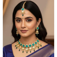 Palak Art Heritage Austrian Stone Pearl And Beads Necklace Set