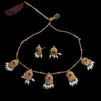 Palak Art Elegant Pota Stone Designer Necklace Set