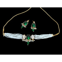 Palak Art Regal Elegance Kundan Stone And Pearl Choker Necklace Set