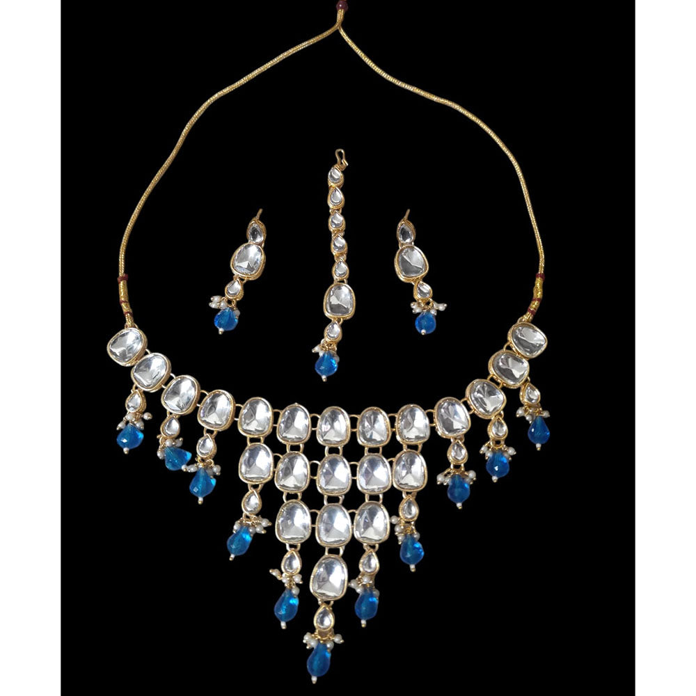 Palak Art Elegant Kundan Stone And Beads Designer Choker Set