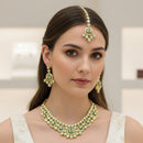 Palak Art Elegant Crystal Stone And Pota Stone Designer Necklace Set