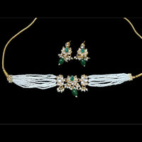 Palak Art Classic Kundan Stone And Pearl Choker Necklace Set - (Pack of 3)