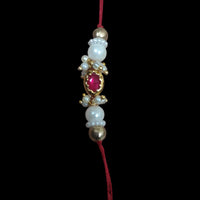 Palak Art Kundan Stone And Pearl Rakhi (Pack of 3)
