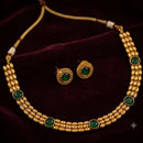 Palak Art Elegant Pota Stone Designer Necklace Set