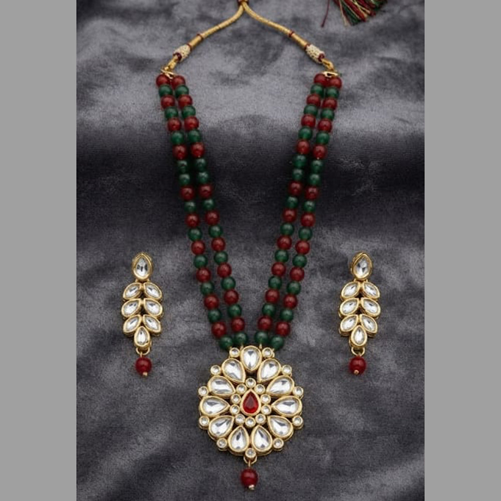 Palak Art Elegant Kundan Stone And Pearl Designer Necklace Set