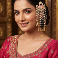 Palak Art Designer Kundan Stone And Pearl Hair Accessories