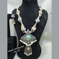 Jyoti Arts Oxidised Plated Long Necklace Set