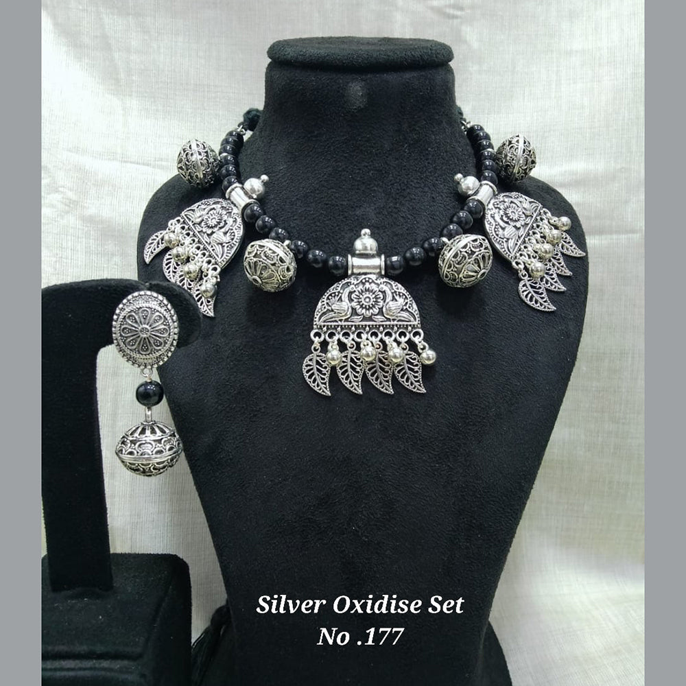 Jyoti Arts Oxidised Plated Necklace Set