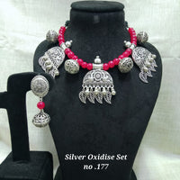 Jyoti Arts Oxidised Plated Necklace Set