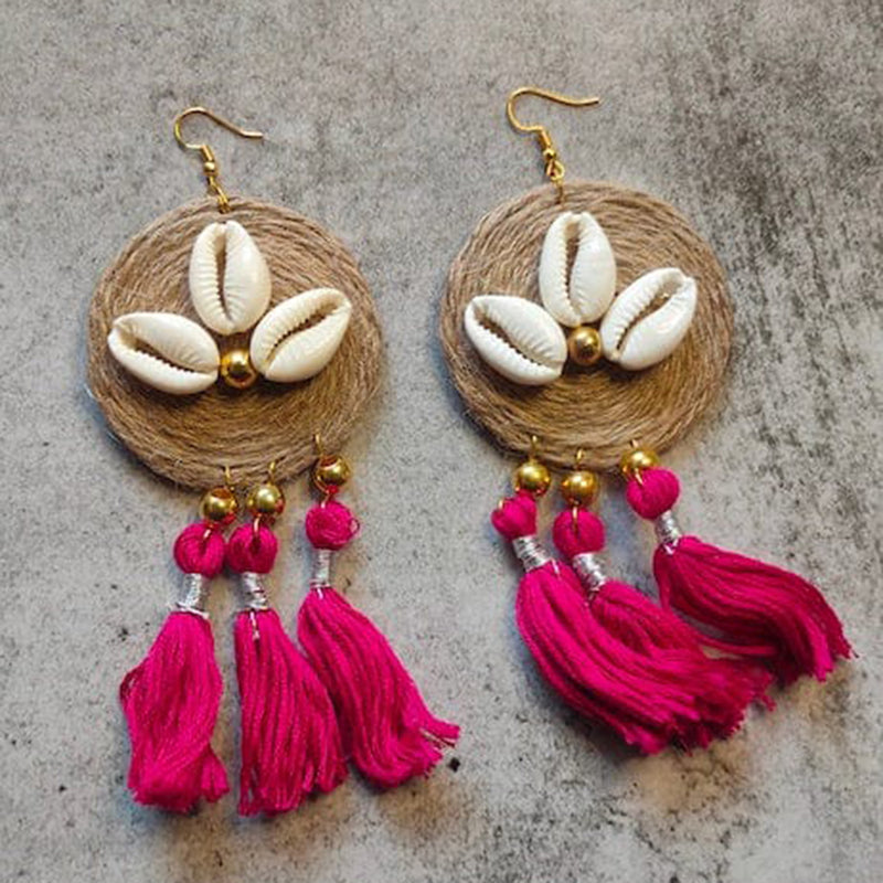 Pakhi Creation Handmade Shell Dangler Earrings