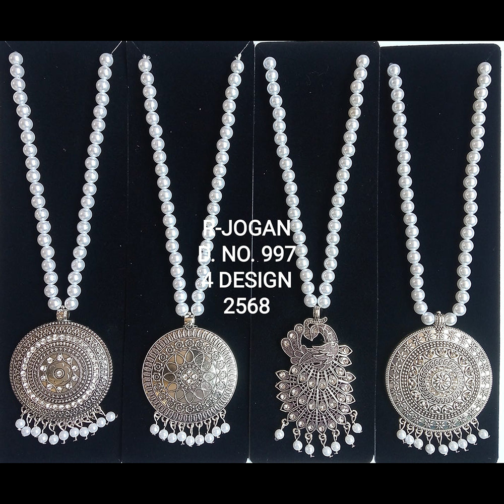 R Jogan Oxidised Plated Assorted Design Long Necklace