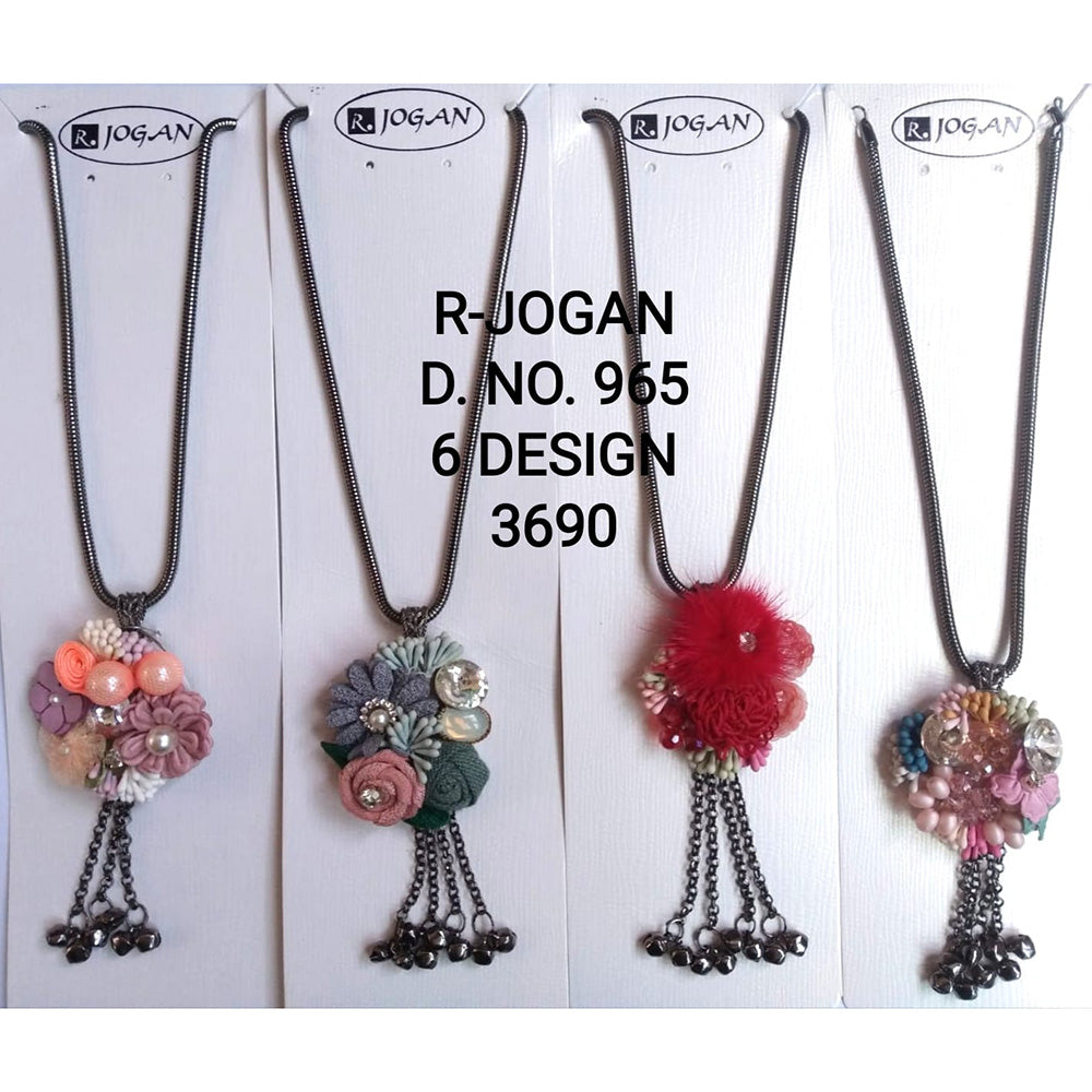 R Jogan Oxidised Plated Assorted Design Long Necklace