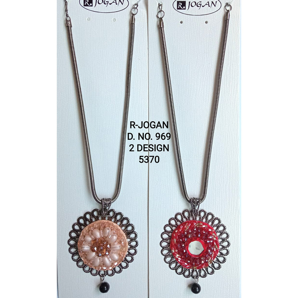 R Jogan Oxidised Plated Assorted Design Long Necklace