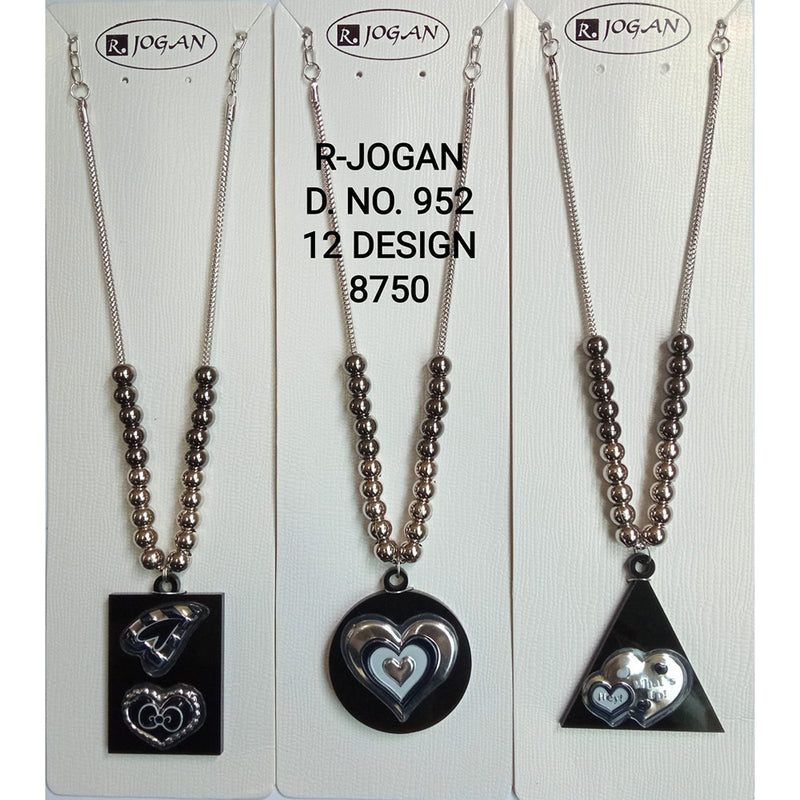 R Jogan Oxidised Plated Assorted Design Long Necklace