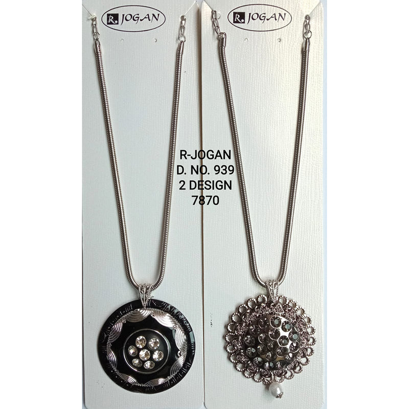 R Jogan Oxidised Plated Assorted Design Long Necklace