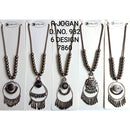 R Jogan Oxidised Plated Assorted Design Long Necklace