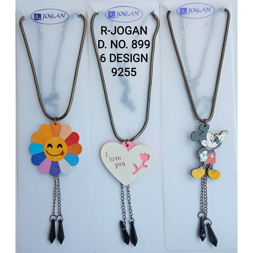 R Jogan Oxidised Plated Assorted Design Long Necklace