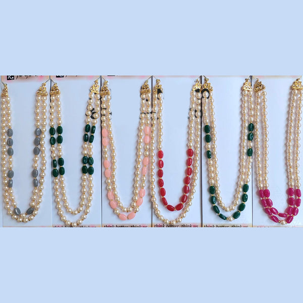 R Jogan Gold Plated Beads Long Necklace (Assorted Design)