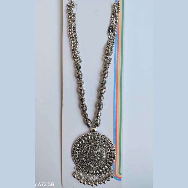 R Jogan Oxidised Plated Necklace