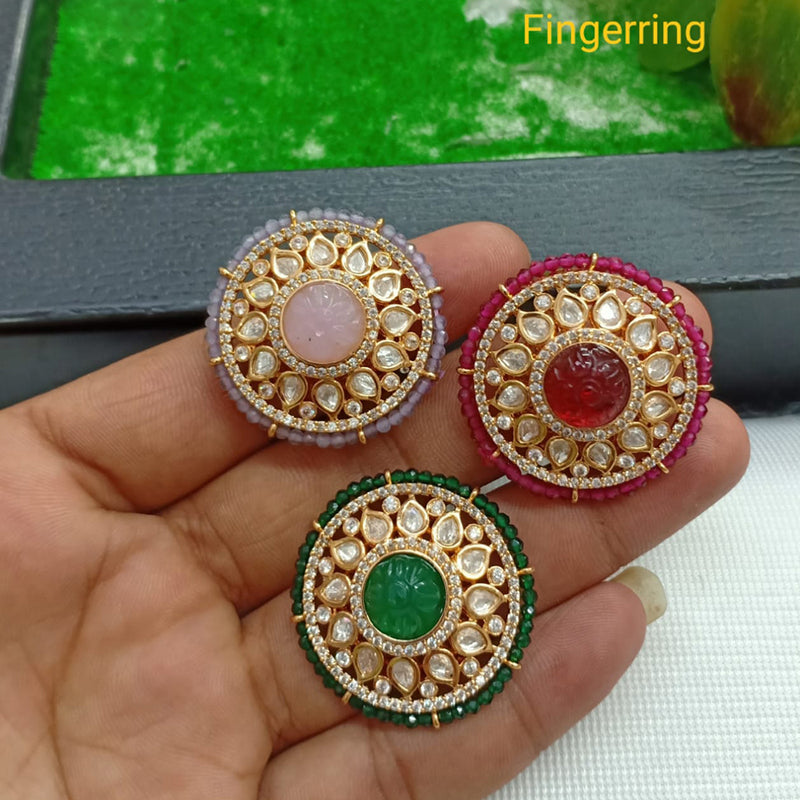 Shubham Creations Gold Plated Kundan Stone Rings