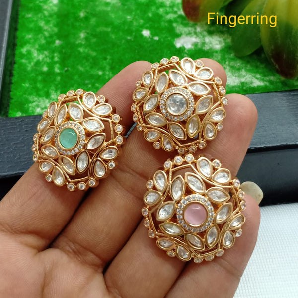 Shubham Creations Gold Plated Kundan Stone Rings