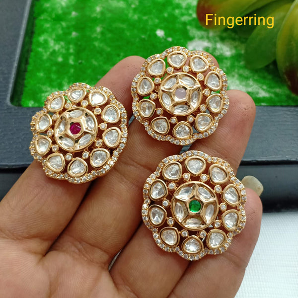 Shubham Creations Gold Plated Kundan Stone Rings