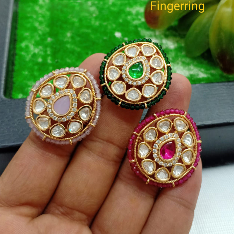 Shubham Creations Gold Plated Kundan Stone Rings