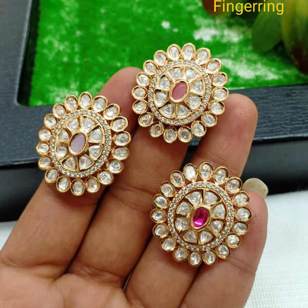 Shubham Creations Gold Plated Kundan Stone Rings