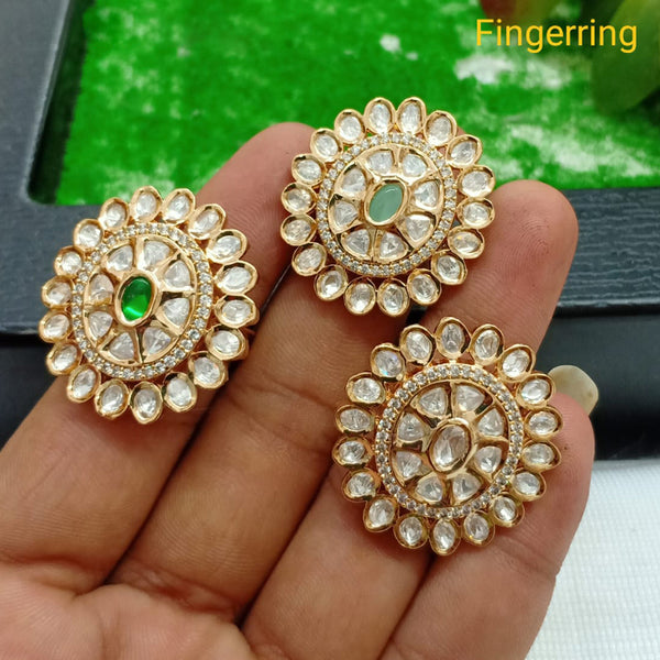 Shubham Creations Gold Plated Kundan Stone Rings