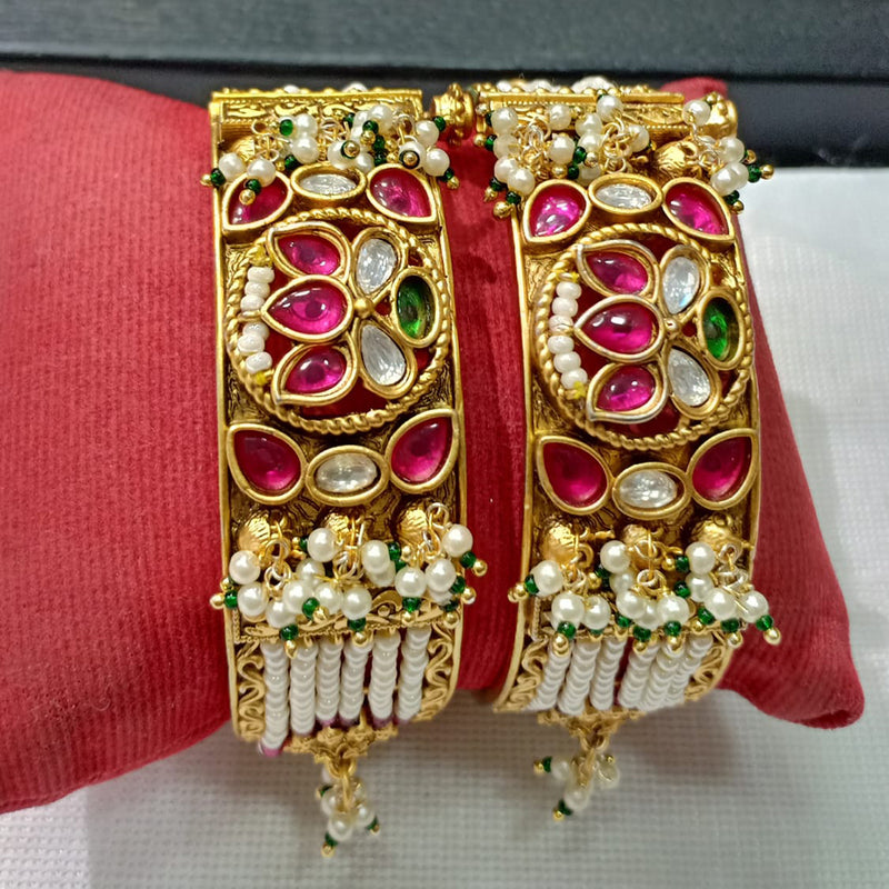 Shubham Creations Gold Plated Bangles Set