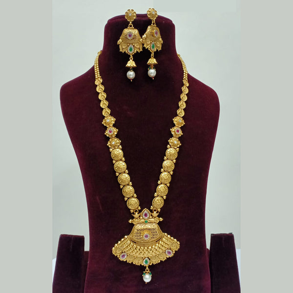 Shubham Creations Gold Plated Long Necklace Set