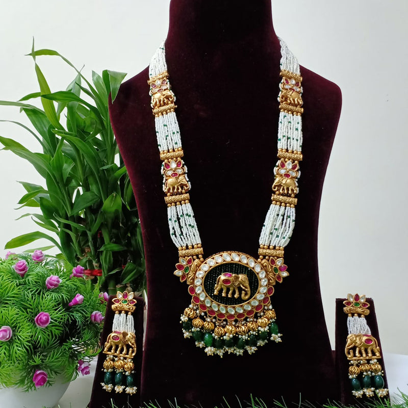 Shubham Creations Gold Plated Long Necklace Set