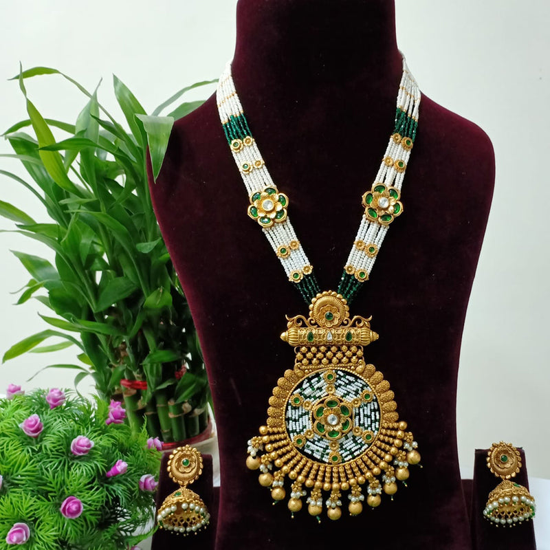 Shubham Creations Gold Plated Long Necklace Set