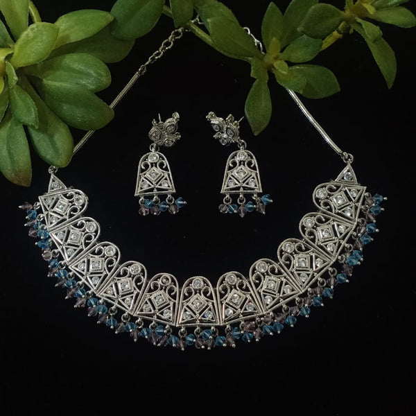 Shubham Creations Silver Plated Necklace Set