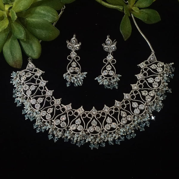 Shubham Creations Silver Plated Necklace Set