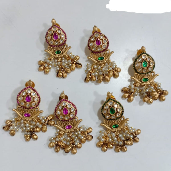 Shubham Creations Copper Gold Plated Dangler Earrings