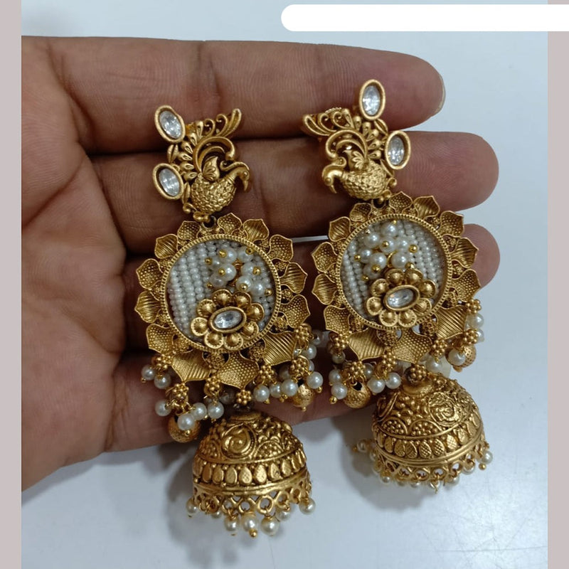 Shubham Creations Copper Gold Plated Jhumki Earrings