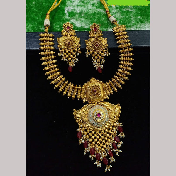 Shubham Creations Copper Gold Nekclace Set