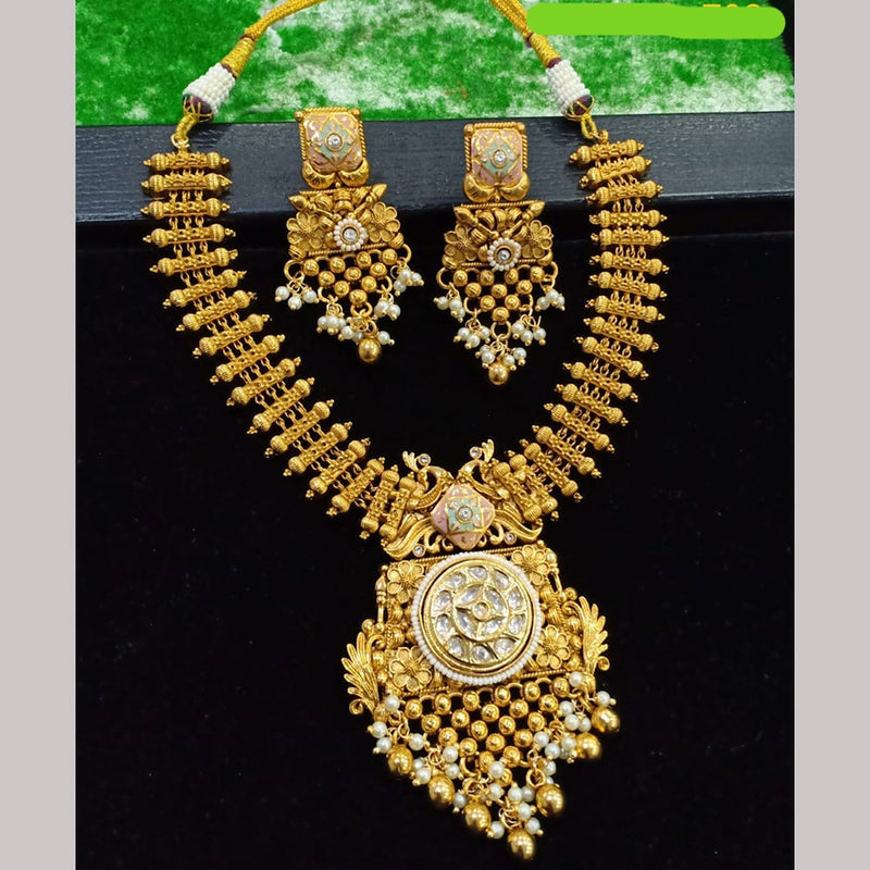 Shubham Creations Copper Gold Nekclace Set