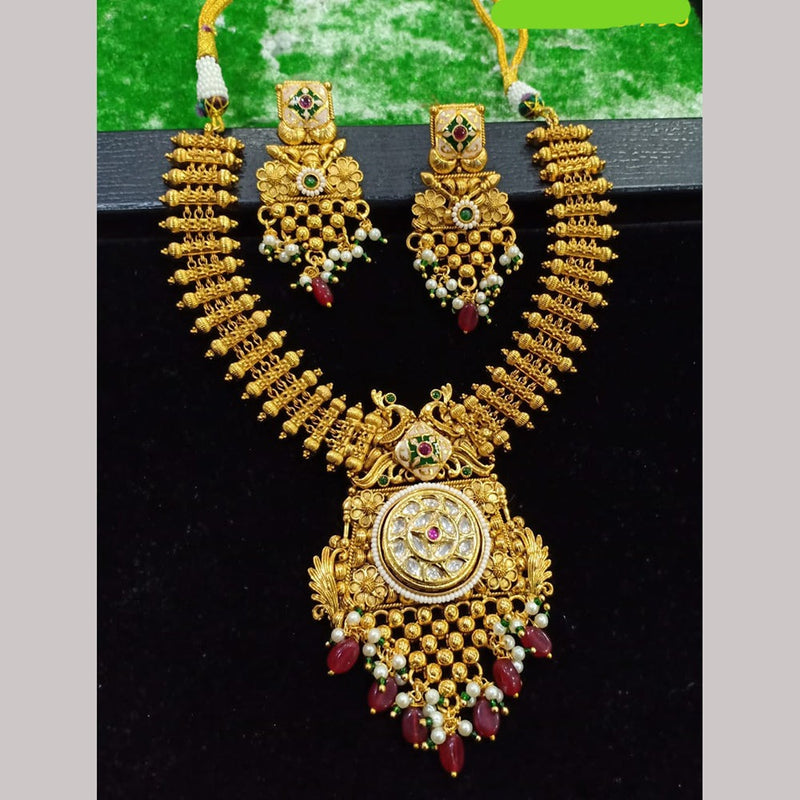 Shubham Creations Copper Gold Nekclace Set