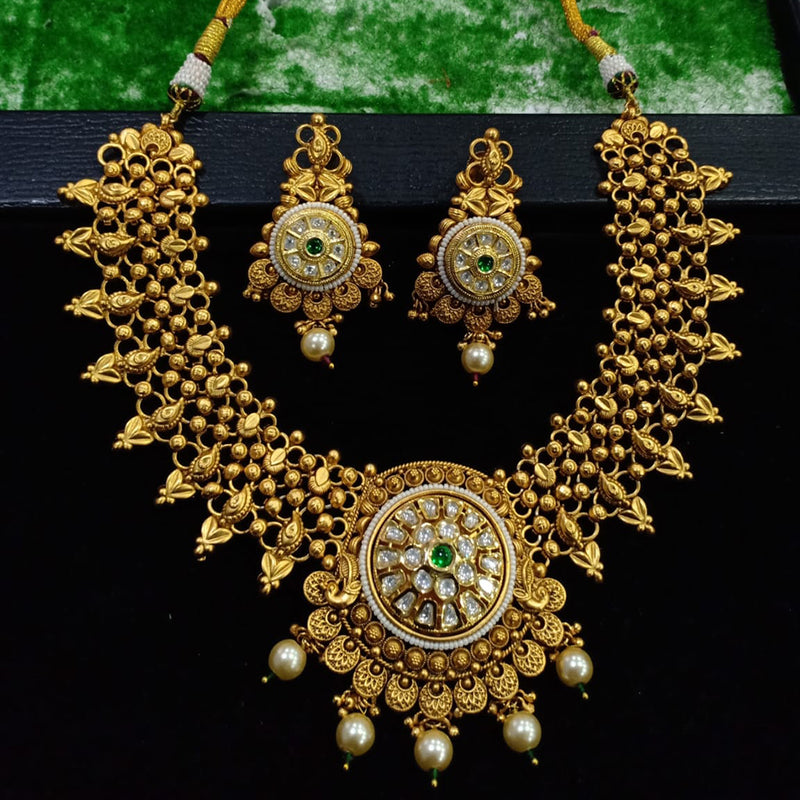 Shubham Creations Copper Gold Nekclace Set