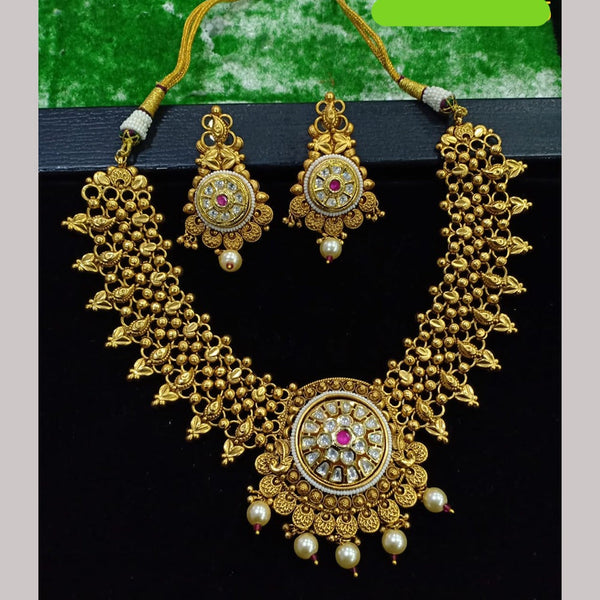 Shubham Creations Copper Gold Nekclace Set