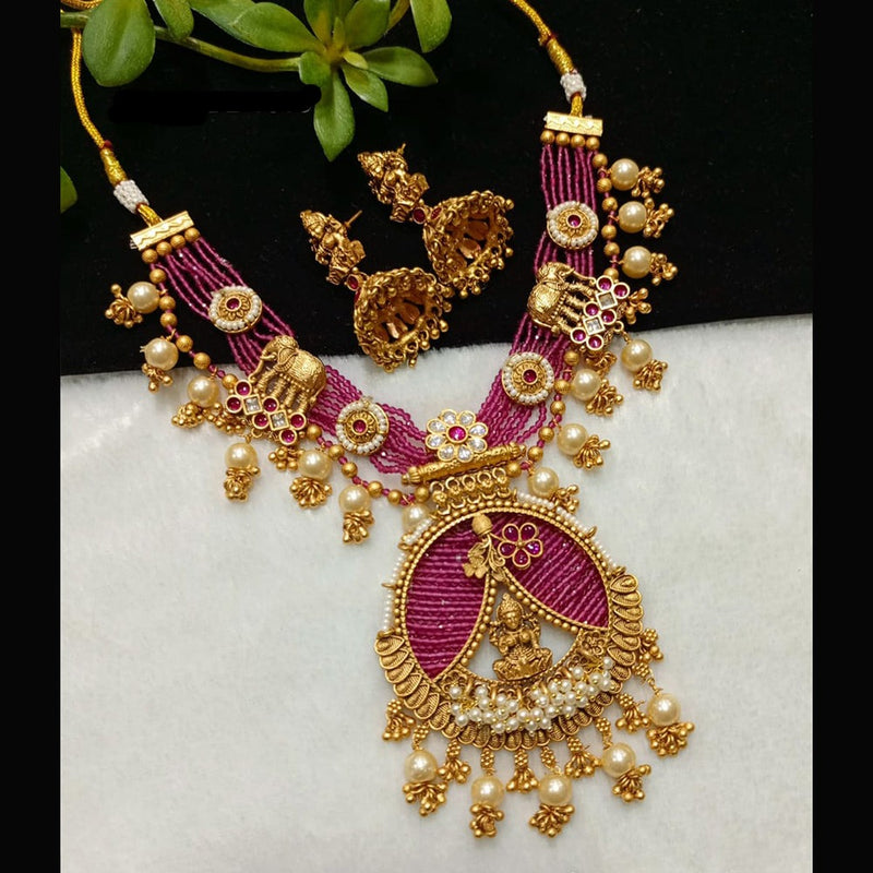 Shubham Creations Copper Gold Nekclace Set