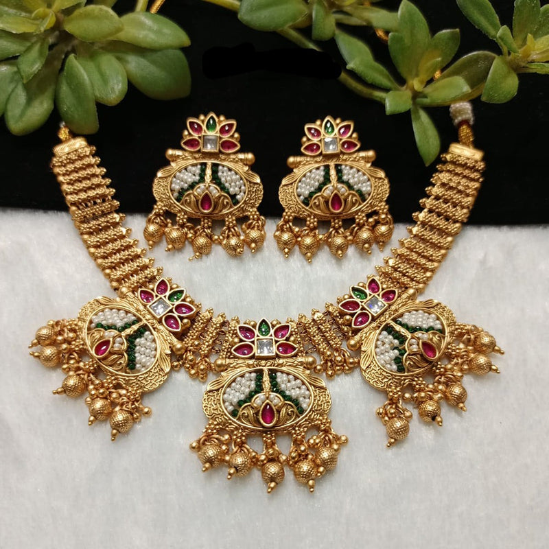 Shubham Creations Copper Gold Nekclace Set