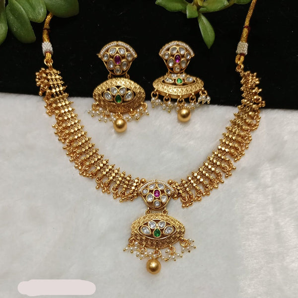 Shubham Creations Copper Gold Nekclace Set