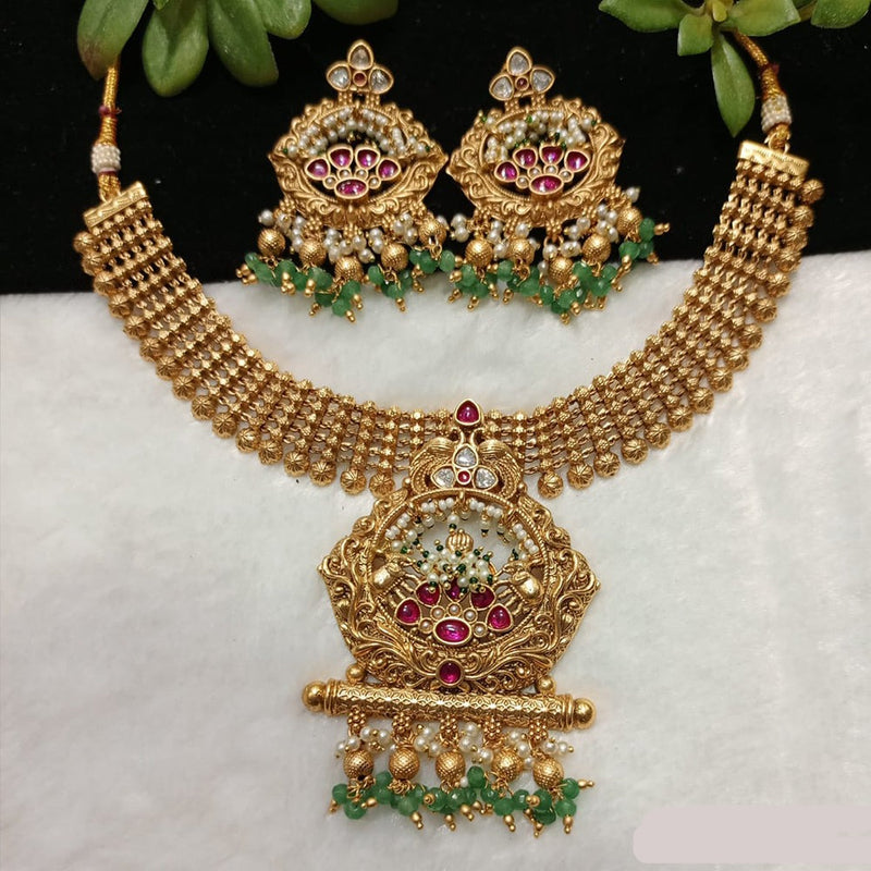 Shubham Creations Copper Gold Nekclace Set