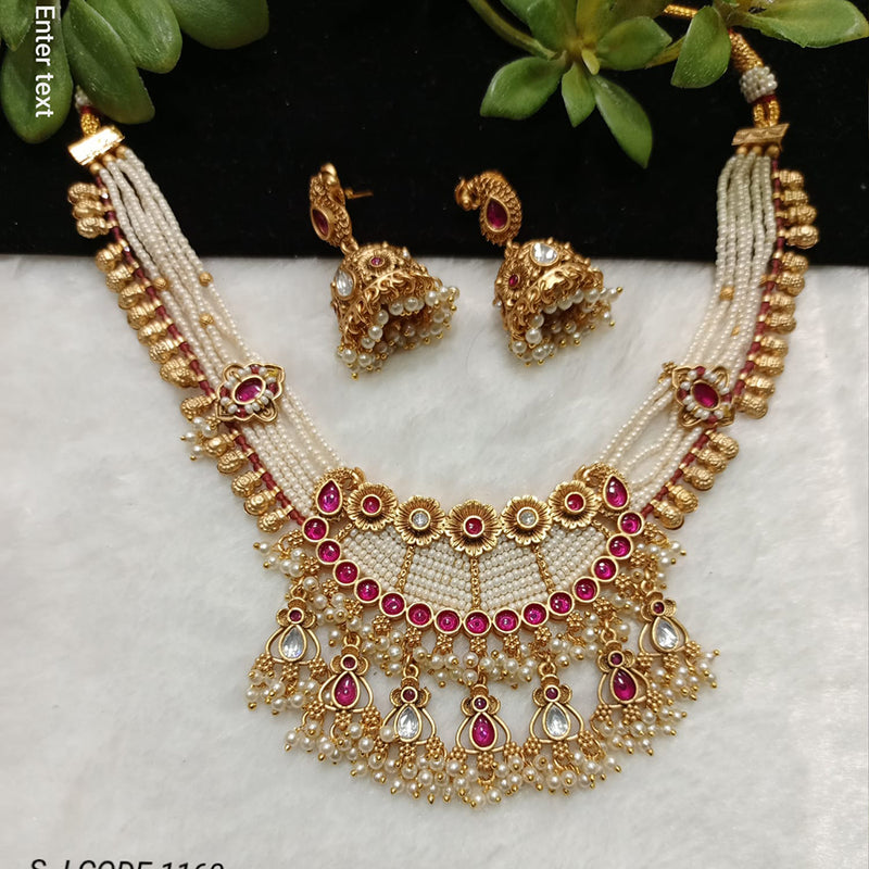 Shubham Creations Copper Gold Nekclace Set