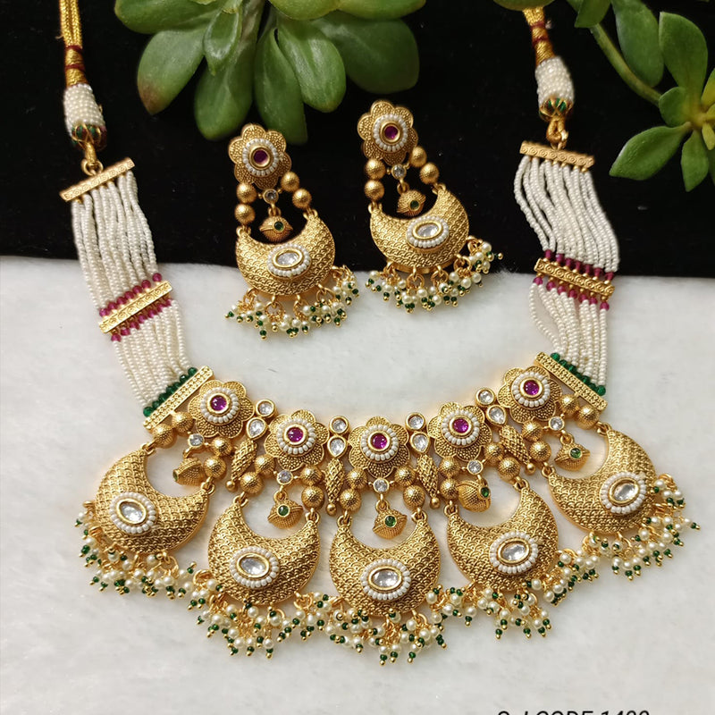 Shubham Creations Copper Gold Nekclace Set