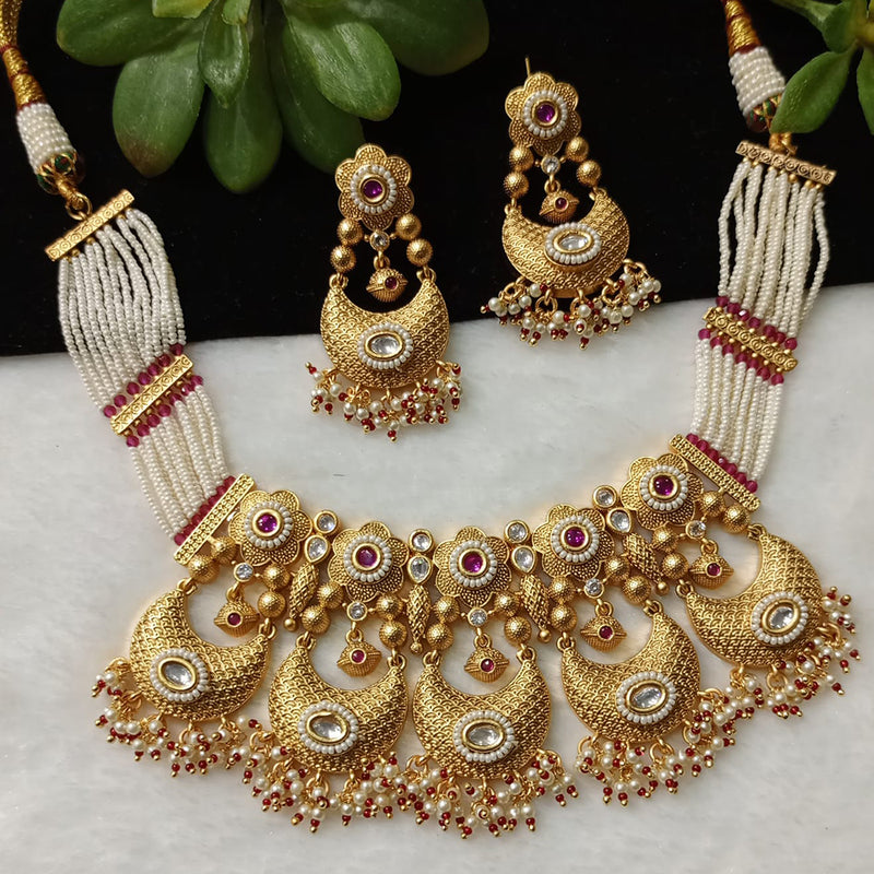 Shubham Creations Copper Gold Nekclace Set