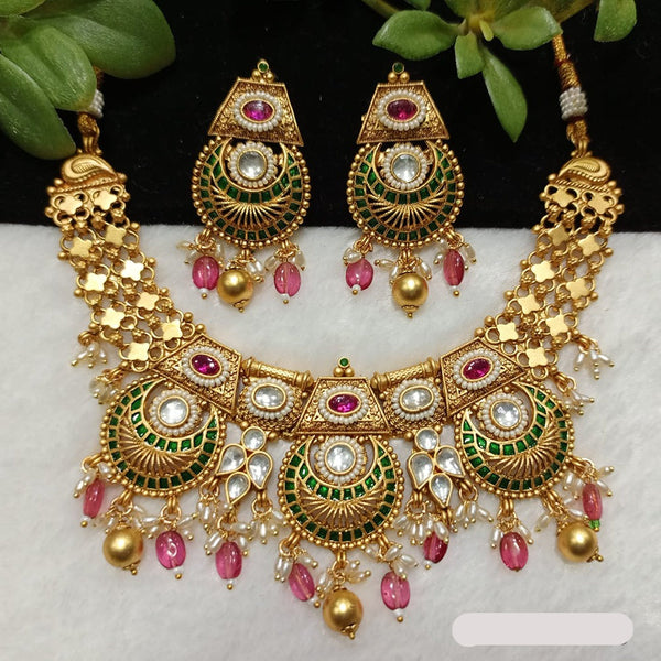 Shubham Creations Copper Gold Nekclace Set